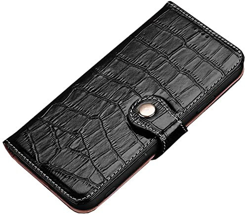 KKFAUS Echtes Leder, Klapphandy-Schutzhülle, Krokodil-Textur [Ständer] [Kartenhalter] stoßfeste Schutzhülle für Apple iPhone 12 Mini (2020) 5,4 Zoll (Farbe: Schwarz)