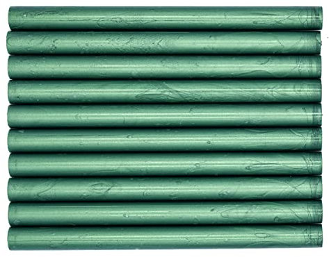 KEALS Packung mit 10 Wachsstangen mit Klebepistole, Vintage-Siegelstempel für Einladungen, Hochzeit, Geburtstag, Geschenkkarten, Briefe (Smaragd)