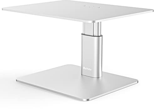 BoYata Monitor Stand Riser, Sturdy Metallic Adjustable Height Desktop Stand