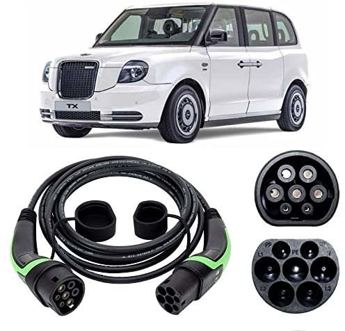 EV Power 20M - LEVC TX Electric Taxi Charging Cable - Type 2 to Type 2 Charging Cable – 32amp (7.2kw) for LEVC TX Electric Taxi - Type 2 Plug for EV Charging Station – Single Phase