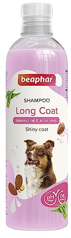 Beaphar Champú Perros Pelo Largo 250ml – Extractos Naturales de Aloe Vera y Aceite de Almendra – Cuida y Protege su Piel y Pelo – Pelo con Brillo y fácil de peinar -Vegano - pH Neutro – 250 ml
