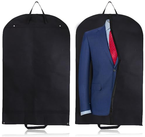 Kleidersack, 2 Stück Kleidersack Anzug(120 x 60 cm Schwarz) | Anzug Schutzhülle Faltbar für Familie Kleiderschrank reisen Geschäft Auf Geschäftsreise Hotel