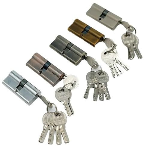 BLacOh Cilindro Cerradura Seguridad 1 Cilindro de Zinc de 70 mm con Doble Llave. Cerradura Antibumping (Color : Silver, Size : 70mm)