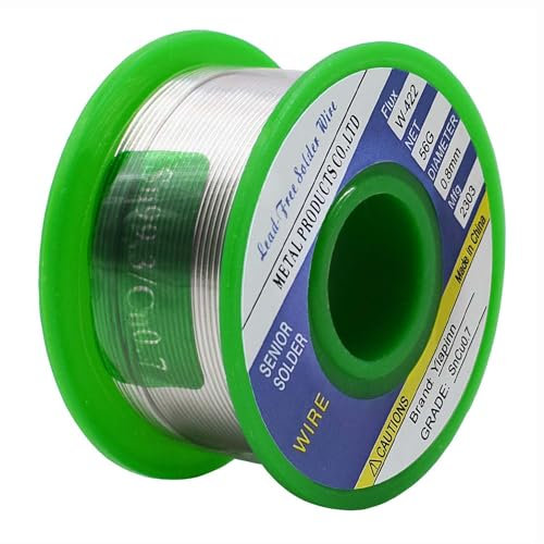 Solder Wire Net 50g 0.8mm Soldering Wire Lead Free Sn99.3 Cu0.7 with Rosin Core for Electronic Electrical Soldering Components Repair and DIY(50g)