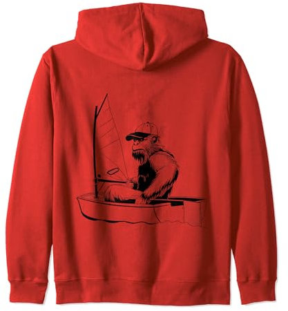 Lustiges Bigfoot Optimist Segelboot Segelboot Segeln Sasquatch Kapuzenjacke