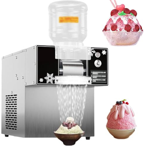 Macchina per Tritare Il Ghiaccio Con Fiocchi Di Neve 360W, Macchina per Coni Di Neve Elettrica Tavolo Commerciale 60Kg/24Ore, Macchina per Frullati Tritaghiaccio per Cocktail Ghiacciati, Latte, Gelato