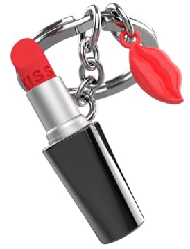 METALMORPHOSE - Porte-clés Rouge à Lèvres, Porte clés Glamour Pour Femme, Cadeau Femme