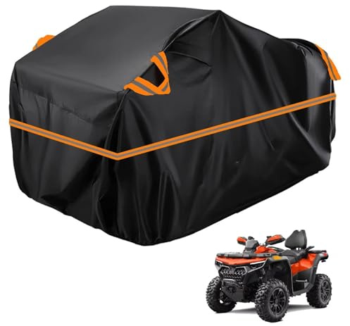210D Allwetter Quad Garage kompatibel mit CFmoto CFORCE 800 Touring 2024-2025,Quad abdeckplane,Regen,Winddicht,Schnee staubdicht,abdeckplane Quad Aufbewahrungstasche (Black orange)