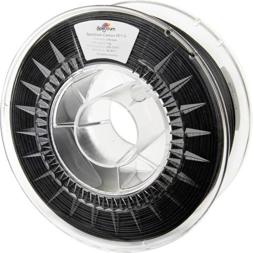 Spectrum Filaments 80468 PET-G Carbon Filament PETG Compound Kohlefaserverstärkt, Matt 1.75mm 1000g Schwarz, Carbon 1St.