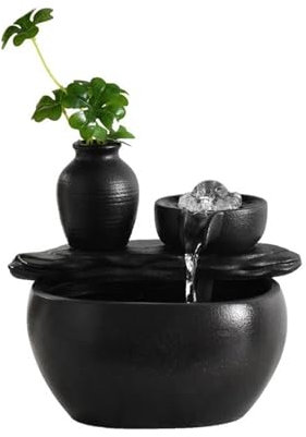 FAJNUZI2024 Fontana Tavolo Fontana della ricchezza da Tavolo, Ornamento in Ceramica Feng Shui for Ingresso, Soggiorno, Decorazione da Tavolo Fontana Interni