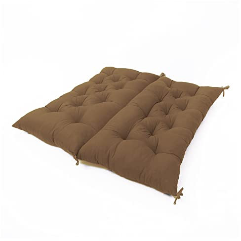 Dickes Gartenbank-Sitzkissen mit Rückenlehne, Liegestuhlkissen, Outdoor-Möbel, Schaukelbank, Holzbank, Sitzkissen für Zuhause, Büro, Sofa, Terrasse, Veranda, 150 x 100 x 8 cm, Khaki