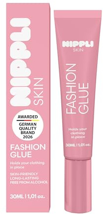 Nippli Fashion Glue/Fixierkleber – Hautkleber für Kleidung mit starkem Halt – Hautfreundlicher & transparenter Körperkleber – Hoher einfache Entfernung – Made in Germany