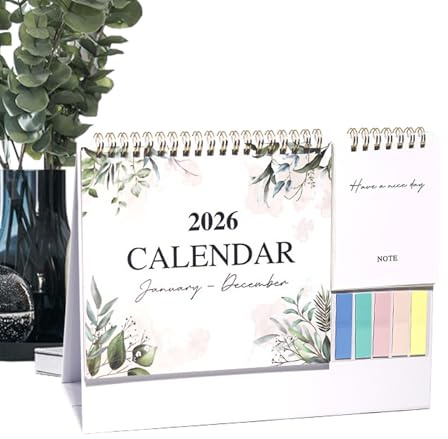 Tischkalender | Monatsplaner 2026, Monatsplaner 12 Monate mit dickem Block und Aufgabenliste, Zubehör für Zuhause Büro