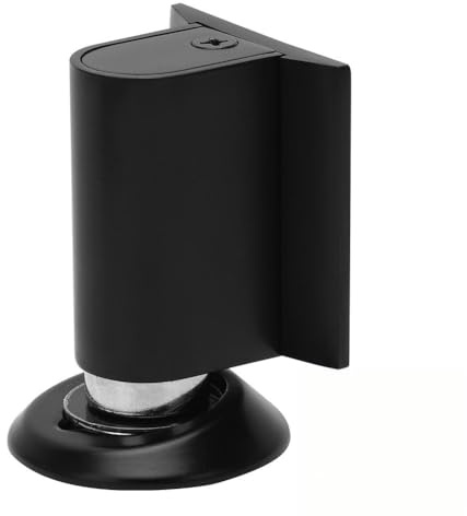 Türstopper Boden Magnetisch - Metall Magnetischer Türstopper zum Kleben, Magnetic Door Stopper mit Klebeband & Schrauben, Selbstklebend Türpuffer Türfeststeller Türhalter für Büros Zuhause (Schwarz)