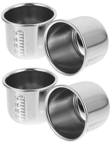 CIYODO 4 Pezzi Bicchieri Dosatori in Acciaio Inossidabile con Graduazione Permanente per Medicinali e Resistenti e Facili da Leggere Capacità