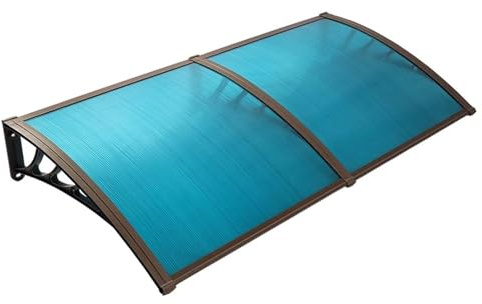 Outdoor Canopy Awning for Front Door Metal Bracket UV/Rain/Snow Protection Car Shelter Blue Patio Cover for Windows & Patios 50x100cm