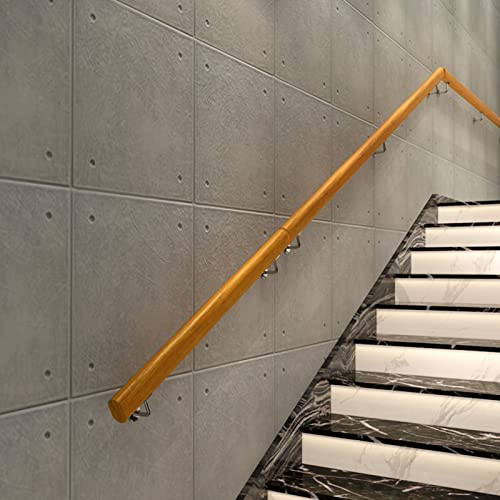 Väggmonterad Trappa Banister Trä Handrail Kit, Hem Loft Mot Väggen Trappa Räcke Äldre Handrail Med Metall Stöd Fäste Monteför Trappa/270Cm/9Ft