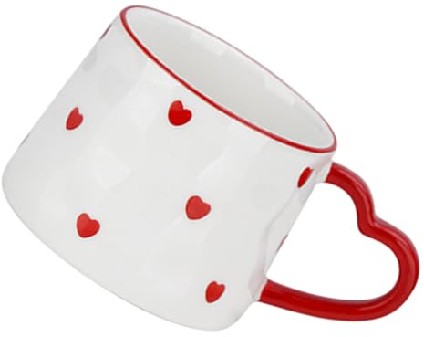TOYANDONA Tazza da Caffè in Ceramica a Forma di Cuore 350 Ml, Contenitore per Cappuccino e Latte Art, Tazza da Uomo per Casa e Feste Romantiche