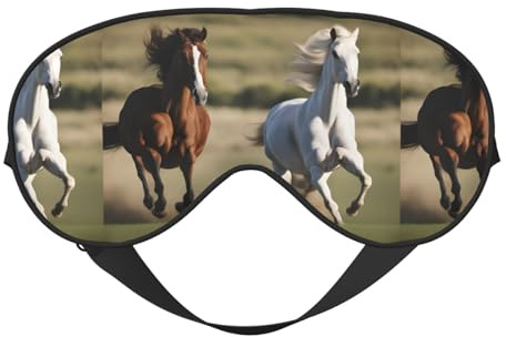 Löpande hästar tryck sovmask, mjukt andningsbart ögonskydd för resor, skiftarbete och meditation