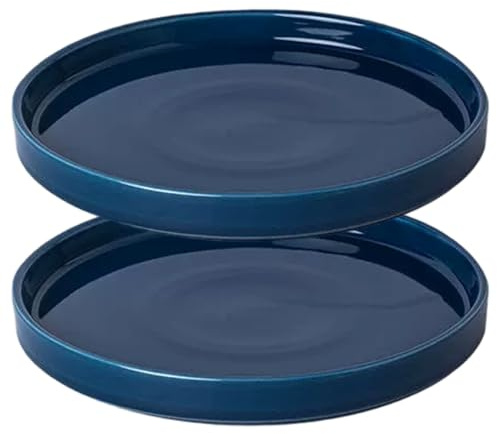 Xdyyjrasa Sottovaso per Piante in Ceramica - Confezione da 2 piattini Base per fioriera con Finitura Lucida, Blu da 5, 4 Pollici per Piante in Vaso da Interni ed Esterni