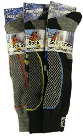 Sockstack 3 Pairs Of Men's Performance Ski Socks, Long Thermal Heat Ski Socks, Size 6-11