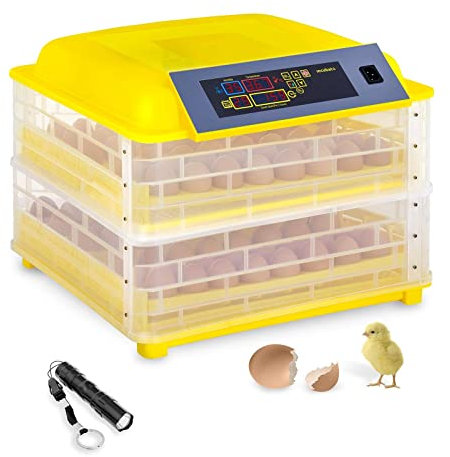 incubato Brutapparat Inkubator Brutmaschine IN-96DDI (für 96 Eier, inklusive Schierlampe, 20-50 °C, intelligente Temperaturregelung, 120 W Motor)