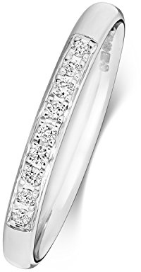 Platin 950 2,2mm Slight Court Form Damen - Diamant Trauring/Ehering/Hochzeitsring Brillant-Schliff 0.09 Karat G - SI1 WJS18784PT950