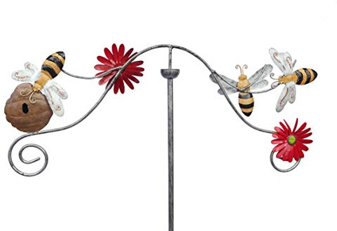 SK Style Garden Wind Spinner - Wind Sculpture - Bee Hive Family Bees