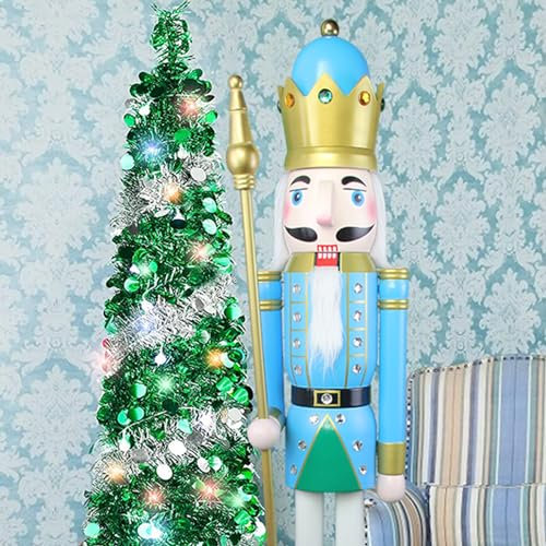 CDL 1,2 m di Altezza Life-Size Chrisctams Nutcracker Large/Gigante Blu Natalizio in Legno schiaccianoci Soldato Ornamento Natale schiaccianoci Re K17