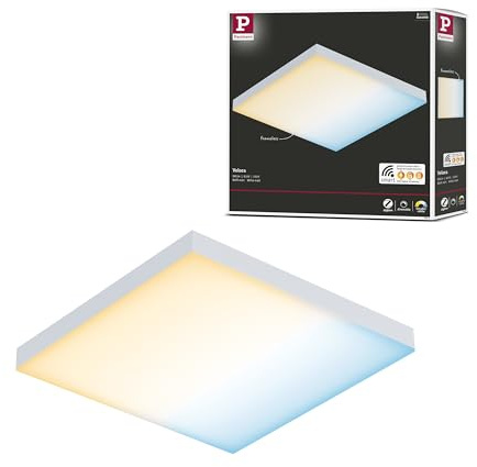 Paulmann 79824 LED Panel Velora eckig incl. 1x8,5 Watt dimmbar Deckenlampe Weiß matt Lichtpanel Metall Deckenlicht 2700 K