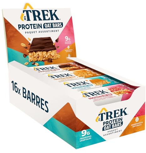JB's TREK Barretta Proteica di Avena | Confezione Mista | Proteine Vegetali | Senza Glutine | 16 x 50g Barrette | 800g