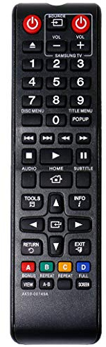 VINABTY AK59-00149A Ersatz-Fernbedienung für Samsung Blu-ray/DVD-Player BD-E5200 BD-E5300/EN BD-E5300/TK BD-E5300/ZF BD-ES5000/EN BD-F5100/EN BD-F5100/TK BD-F5100/XN BD-F5100/ZF BD-F5500/TK