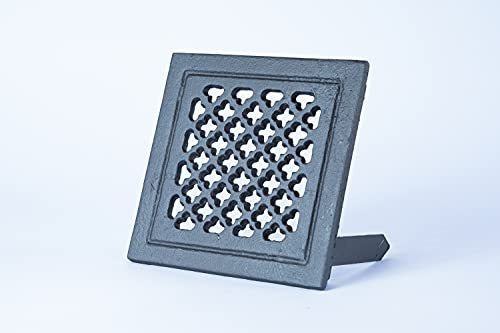 Euro Sezam - rejilla de ventilación de hierro fundido - 160 mm x 160 mm - pintura resistente al calor - color grafito