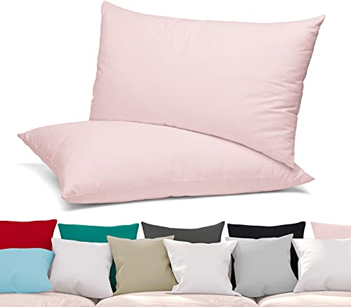 BEAUTEX Kissenbezug 40x40 Kissenhülle Rosa Jersey Baumwolle 2er Set