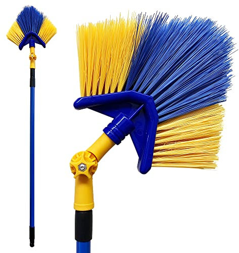 Long Reach Cobweb Brush Dust Cleaner | Extendable Feather Duster with Telescopic Pole from 115cm to 180cm | Angled Head Cobweb Duster for Ceiling and Indoor Corner Cleaning