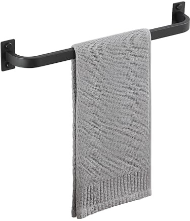Mooche Bathroom Towel Bar, 16 inch Towel Racks for Bathroom Wall Mounted, SUS304 Stainless Steel Heavy Duty Towel Holder Bathroom Accessories Modern Home Decor, Matte Black Finished