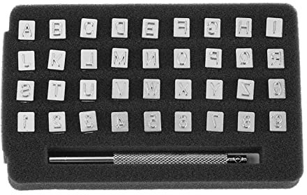 36 Stück Alphabet-Lederstempel, Stahl-Buchstaben und Zahlen, Impressart Lederstempel, Stanzwerkzeug für DIY-Lederhandwerksdruck, 3 Mm (6mm)