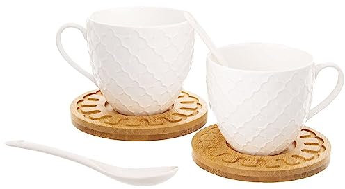 Set di tazze in porcellana bianca 2 pezzi 250 ml