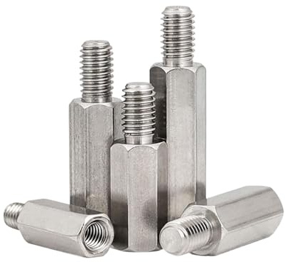 M2-M8 vernickelter Sechskant-Abstandsbolzen mit einem Kopf, M8x40+10mm, 5 Stücke