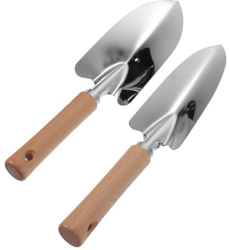 POPETPOP Set Di 2 Paletta Giardinaggio Pala Da Giardino in Acciaio Inossidabile Cazzuola Di Trapianto E Diserbo Strumenti Manuali Per Orto Cortile Fattoria Semi Terreno E Pulizia