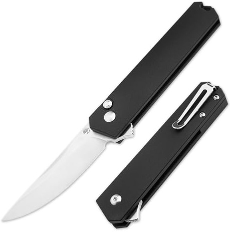 Böker Solingen® Kwaiken Compact Button Lock - Flipper Messer mit Kugellager - Einhand Messer im Japan Look - taktisches Einsatzmesser mit Clip - edler Gentleman Folder in Etui - Made in Germany