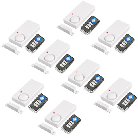 NineLeaf Drahtloser Türalarm mit Fernbedienung, Alarme für offene Fenster, Haussicherheitssensor, Poolalarm für Kindersicherheit, Schiebetür (8er Pack)