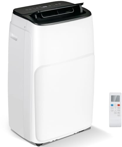 TANGZON 5-in-1 Portable Air Conditioner 12000BTU/14000BTU, Mobile Cooler, Heater, Dehumidifier, 3 Speeds Fan with Sleep Mode, 24H Timer, Remote Control & Digital Display (14000BTU)