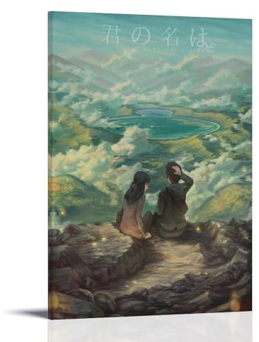 Your Name Kimi No Na Wa Póster de Película de Anime (1) Póster Pintura Decorativa Lienzo Arte de Pared Salón Póster Dormitorio Pintura, Arte de Pared Impresión de Imagen Moderna Decoración de