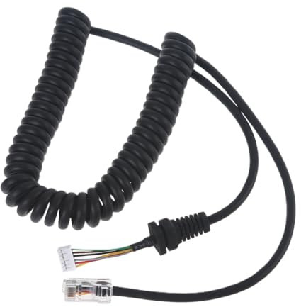 Lodoot 70cm Replacement Microphones Mic Cable Cord Wire for for 36B6JS FT-8900R MH-48A6J MH-42B6J FT-1500 Black Walkie Talkie Supplies