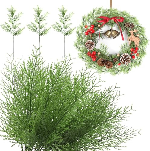 CINGHIA 40 Pezzi Rami Natalizi Decorativi,Rami Di Pino Artificiale Di Natale In Plastica,Rametti Decorativi Natale,Ramo Natalizio,Aghi Di Pino Finto Per Decorazioni Del Pendente Layout Di Scena