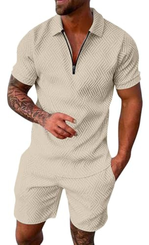 sommer outfit herren 2 teiler sportanzug fitness kleidung männer sport set men shorts und tshirt für hemd gym trainingsanzug casual outfits kurz jogginganzug baumwolle freizeitanzug zweiteiler