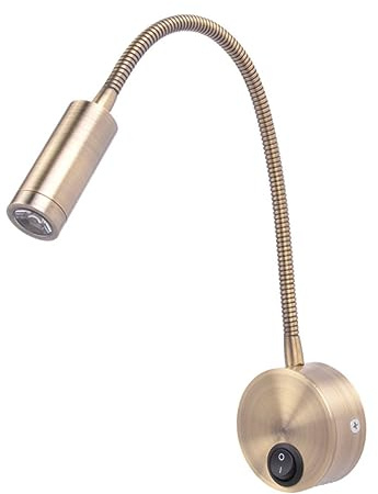 Yardenfun Lámpara De Lectura Led Europea Para Pared Interruptor, Luz Cálida 3w, Material Abs Resistente Al Agua, Protección Ocular, Adecuado Para Dormitorio y Estudio, 1 Unidad