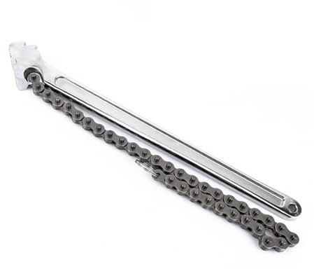Cinturón de cadena ajustable, llave de filtro de aceite, llave de montaje de tubos, herramienta de sujeción segura, nailon duradero, fácil de usar, diseño avanzado, acero al carbono de alta