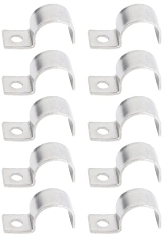 304 Stainless Steel P Type Pipe CLAMP Strong Sturdy Resistant Single Hole Pipe CLAMP for Rubber Rings Steel Pipes 10 PCS (25mm)